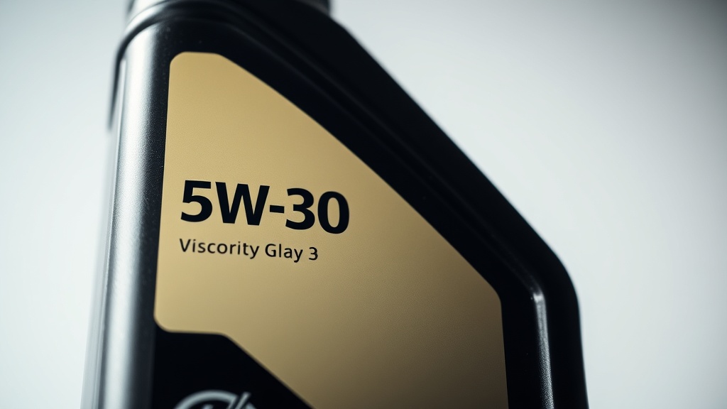 엔진오일 통에 적힌 점도 수치 5W-30을 강조하여 보여주는 이미지